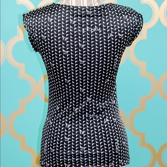 Fendi Logo Top Geometric Vintage Black white 10 - Picture 2 of 7
